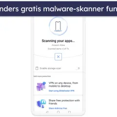 Bitdefender skannar appar på din Android. Ett gratis antivirusprogram som skyddar din enhet.