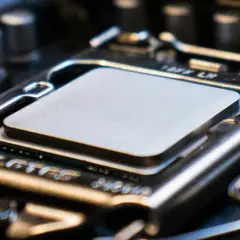 En processor, även kallad CPU, är datorns hjärna. Här sitter den på ett moderkort, redo att utföra beräkningar.