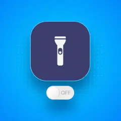 En ikon för ficklampa i mobilen, med en avstängd knapp.