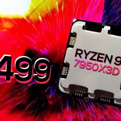 AMD Ryzen 9 7950X3D-processor för 499 dollar. En kraftfull CPU för spel och arbete.