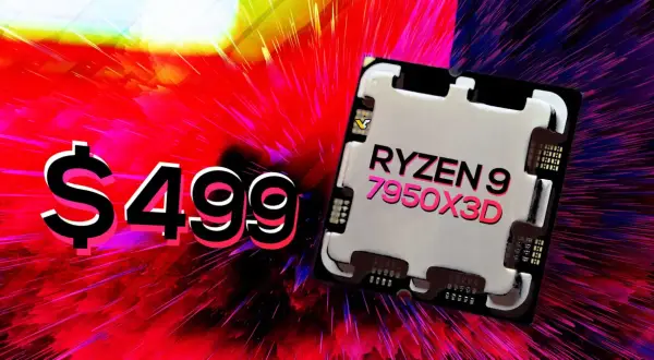 AMD Ryzen 9 7950X3D-processor för 499 dollar. En kraftfull CPU för spel och arbete.