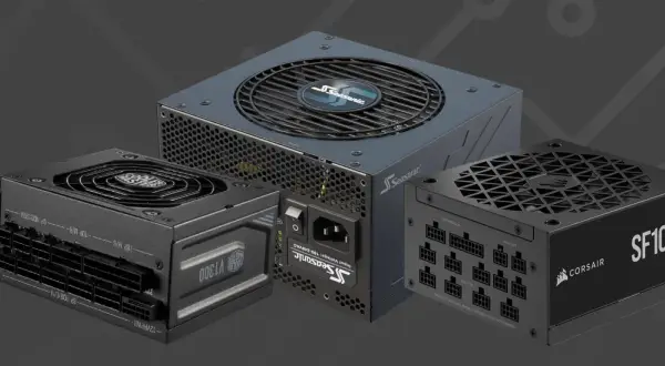 Tre datorkraftaggregat: Cooler Master V1300, Seasonic och Corsair SF1000L. Dessa är redo för framtidens ATX 3.0-standard.