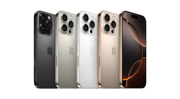 Fyra iPhones i olika färger: svart, silver, vit och guld. Perfekt för dig som vill byta telefon iPhone.