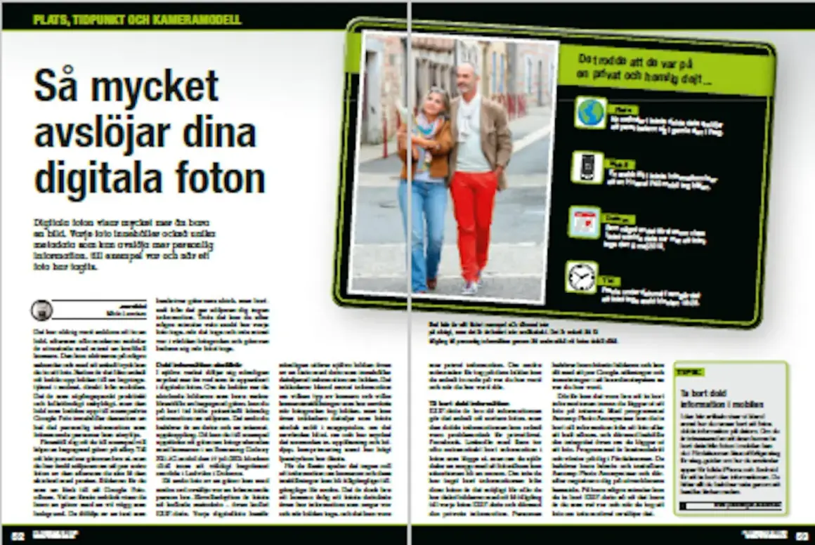 Par som promenerar, en artikel om hur metadata bilder avslöjar mycket mer än man tror.