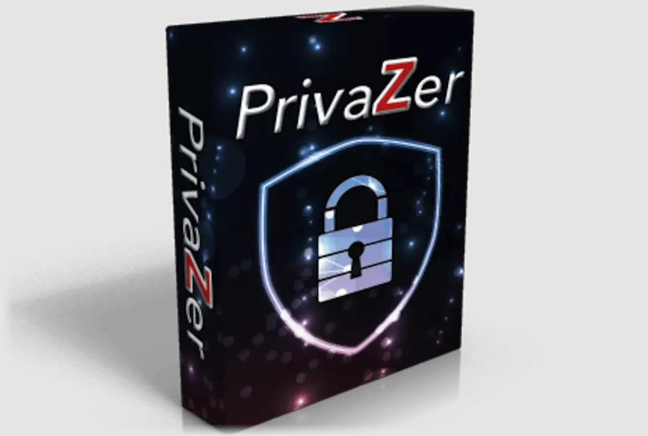 PrivaZer-mjukvara med ett l&aring;s p&aring; en sk&ouml;ld, perfekt f&ouml;r att rensa datorn helt och skydda din integritet.